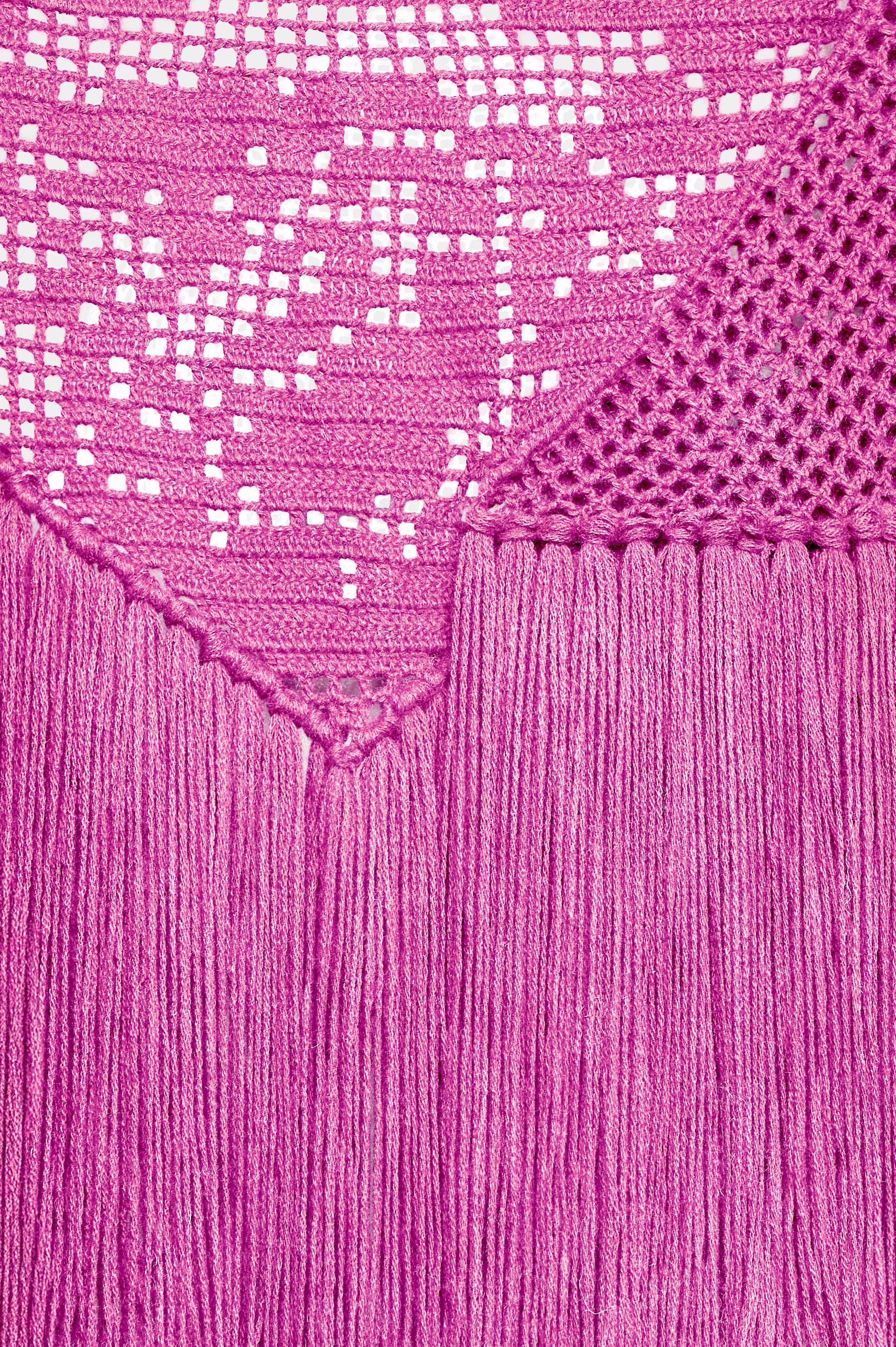 Scialle Peonia in Cashmere, Pink Saline, Detail