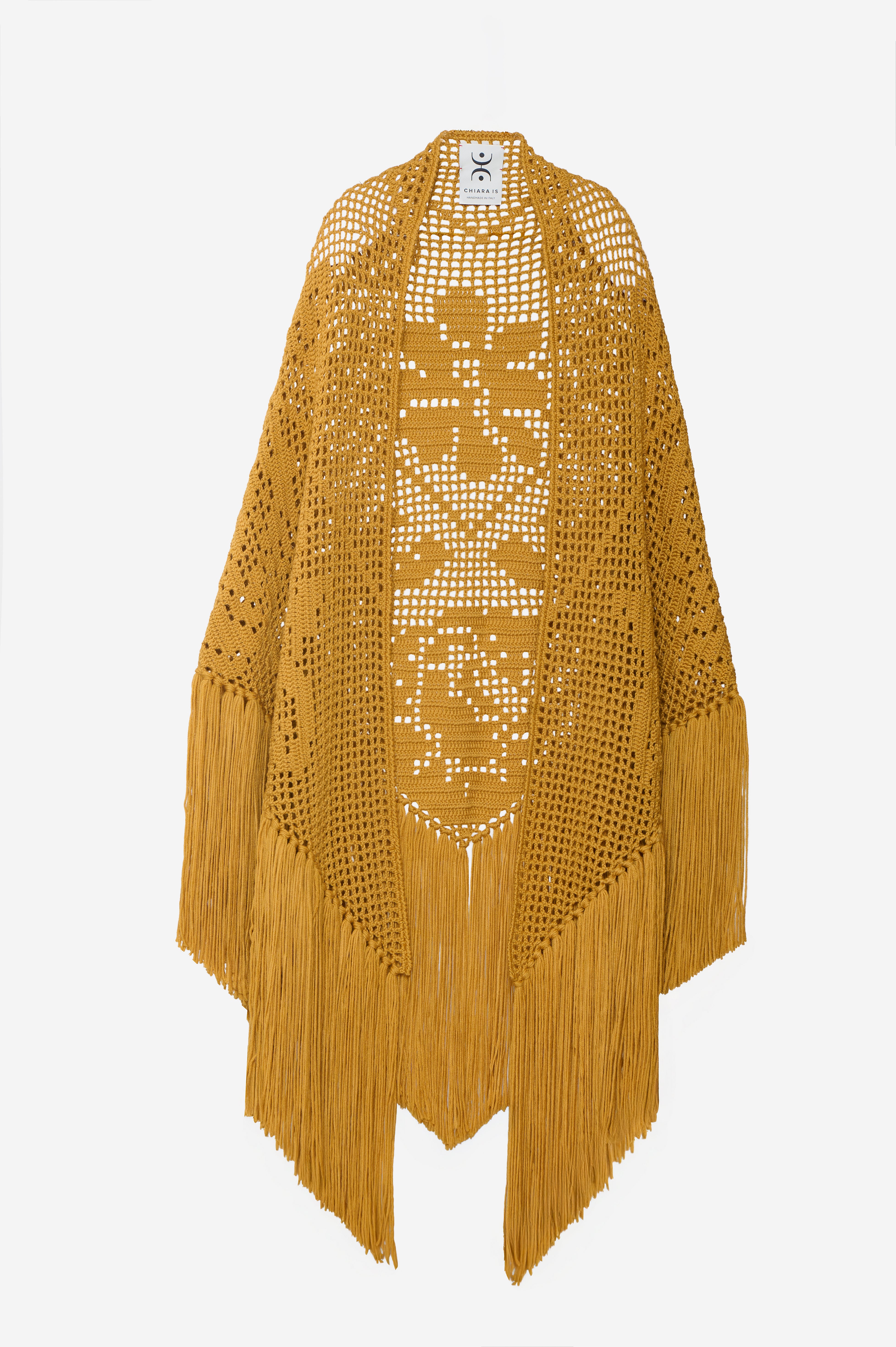 Scialle Peonia in Merino Wool, Amber