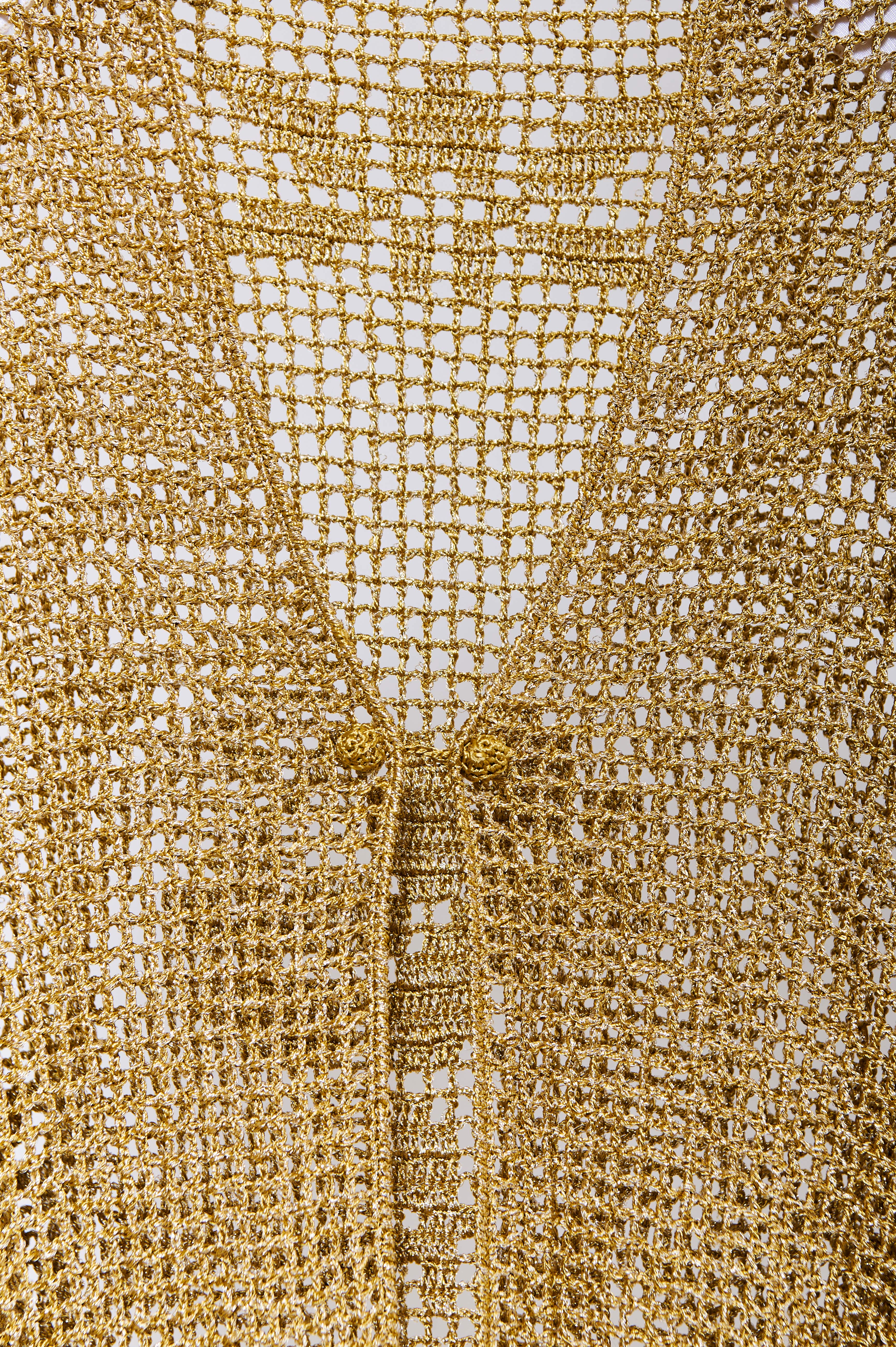 Scialle Rosa in Cupro Silk Blend, Gold, Detail