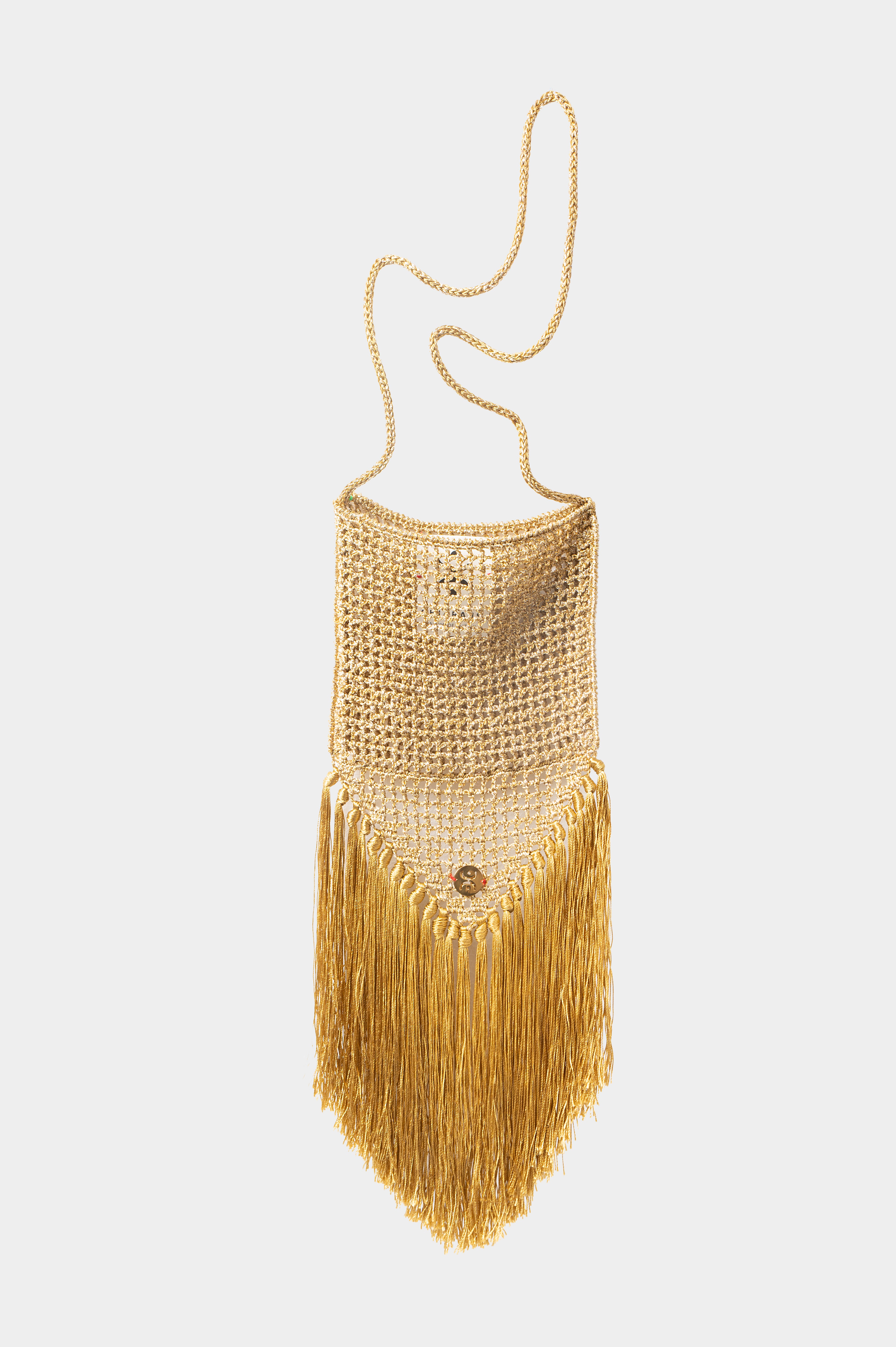 Pochette in Cupro Silk Blend, Gold